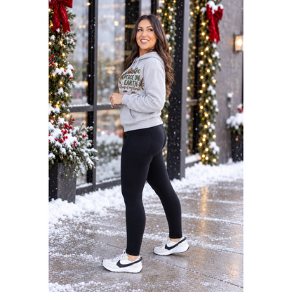Ready to Ship |  The Stephanie - Crossover BLACK Pocket Full Length Leggings