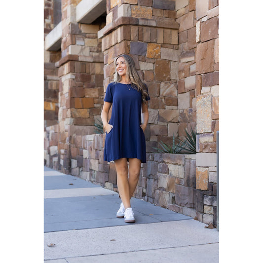 Ready to Ship |  The Kacey - Navy Swing Dress