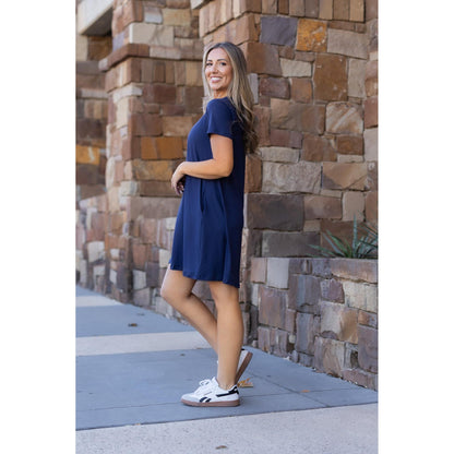 Ready to Ship |  The Kacey - Navy Swing Dress