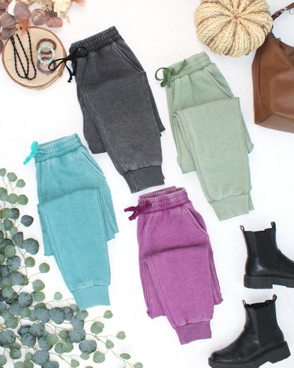 IN STOCK Vintage Wash Joggers - Purple