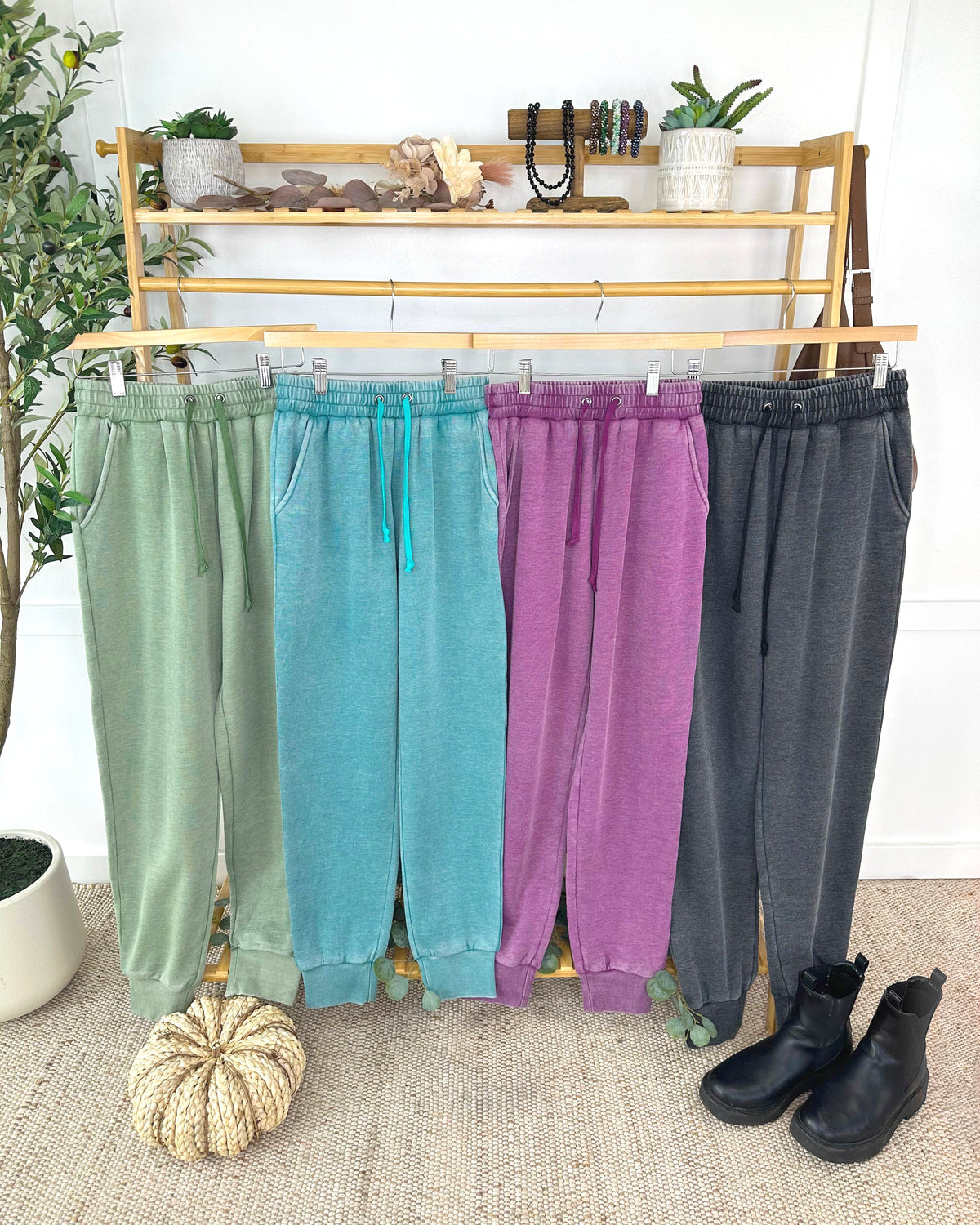 IN STOCK Vintage Wash Joggers - Purple