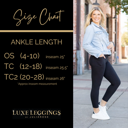 The Alana - 7/8 Ankle Length BLACK Leggings with Pockets - Round 4