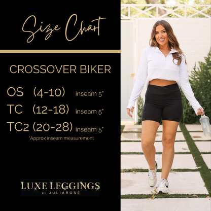 The Abby - NAVY Crossover Biker 5" Shorts  R2 - Luxe Leggings by Julia Rose®