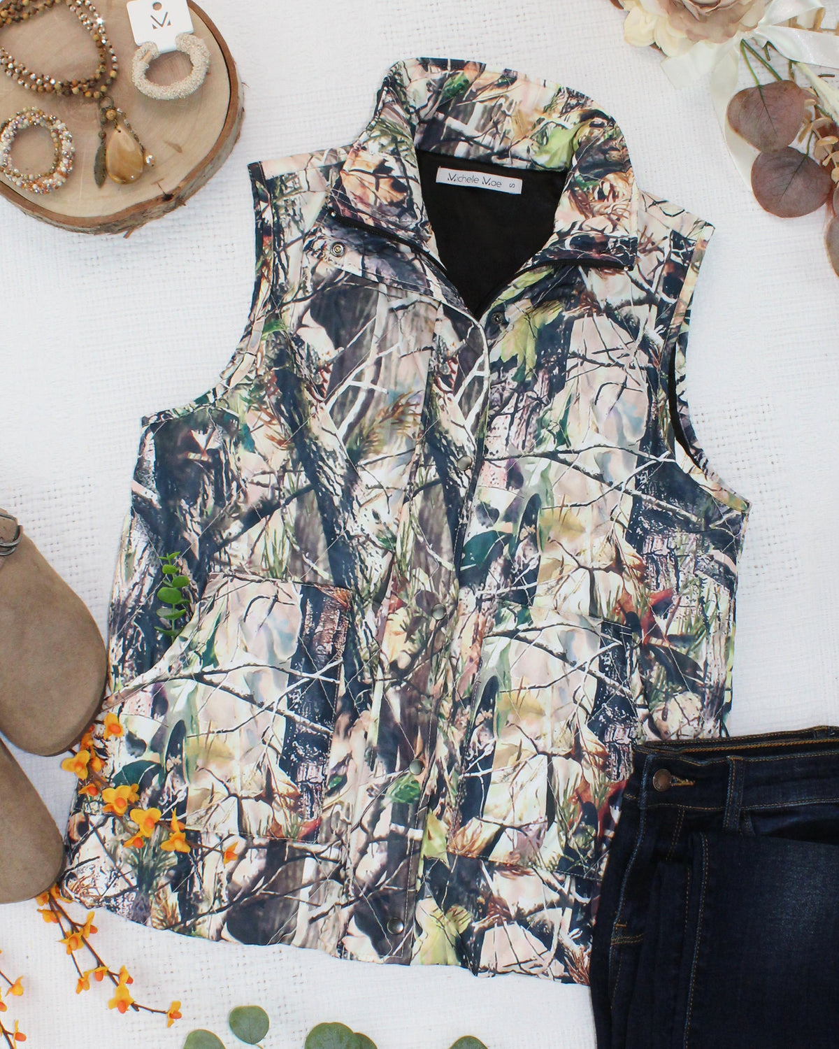 IN STOCK Remy Zip Up Vest - Dark Camo FINAL SALE