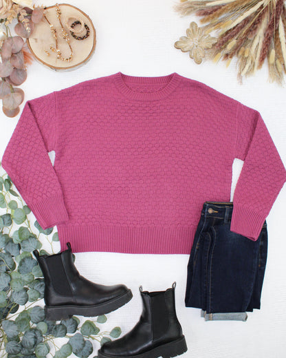 IN STOCK Gianna Pullover Sweater - Raspberry