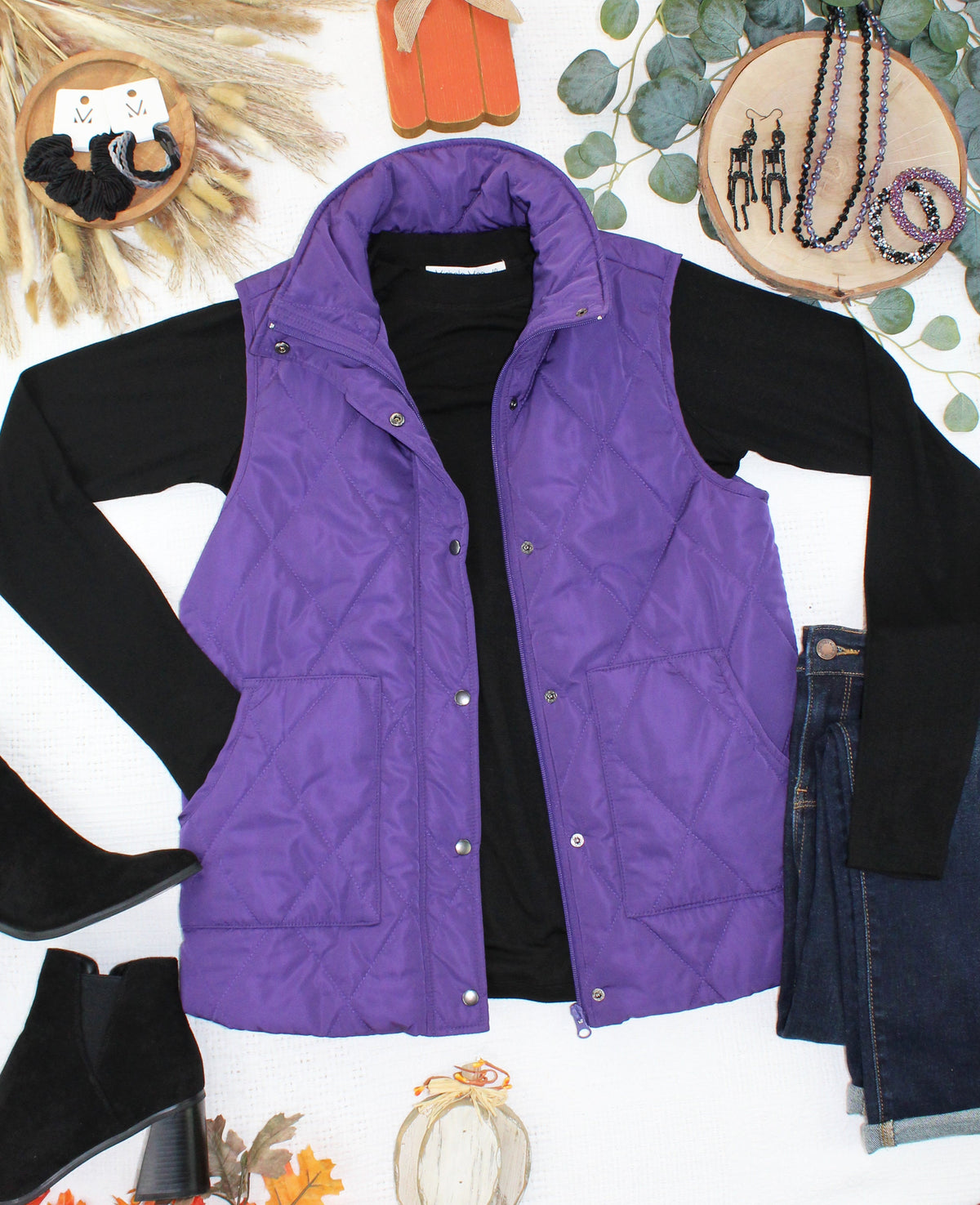 IN STOCK Remy Zip Up Vest - Purple FINAL SALE