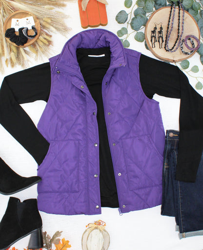 IN STOCK Remy Zip Up Vest - Purple FINAL SALE