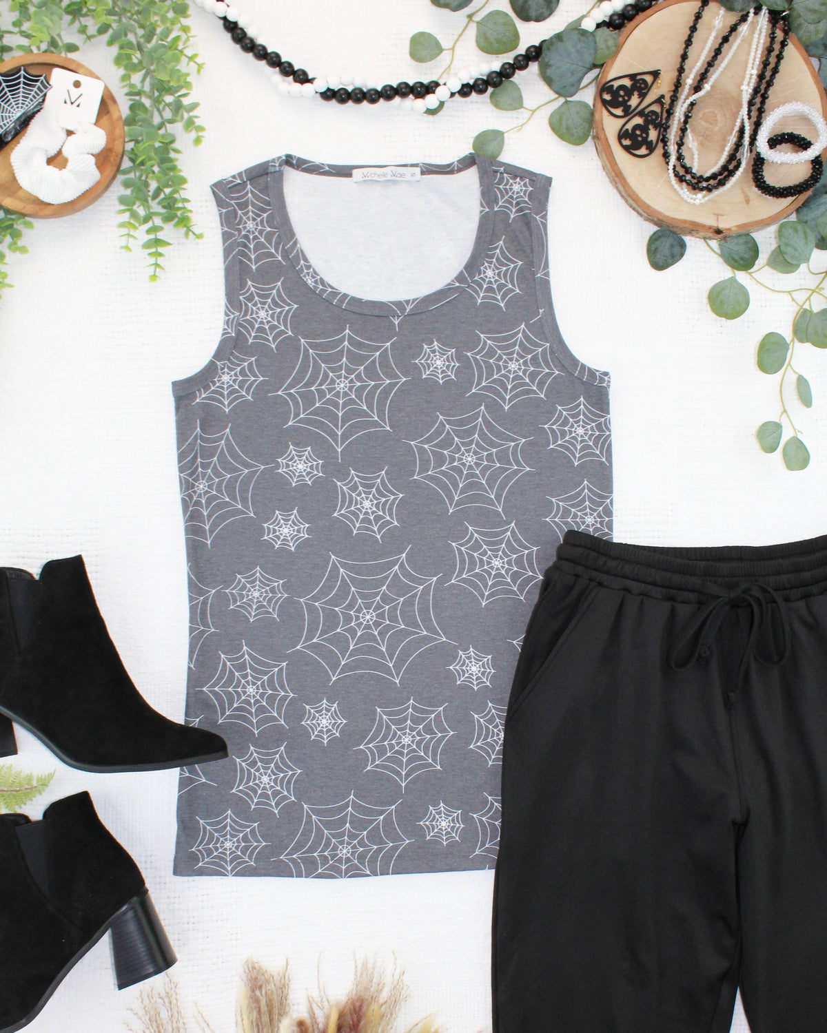 IN STOCK Ava Tank - Faded Black Webs FINAL SALE