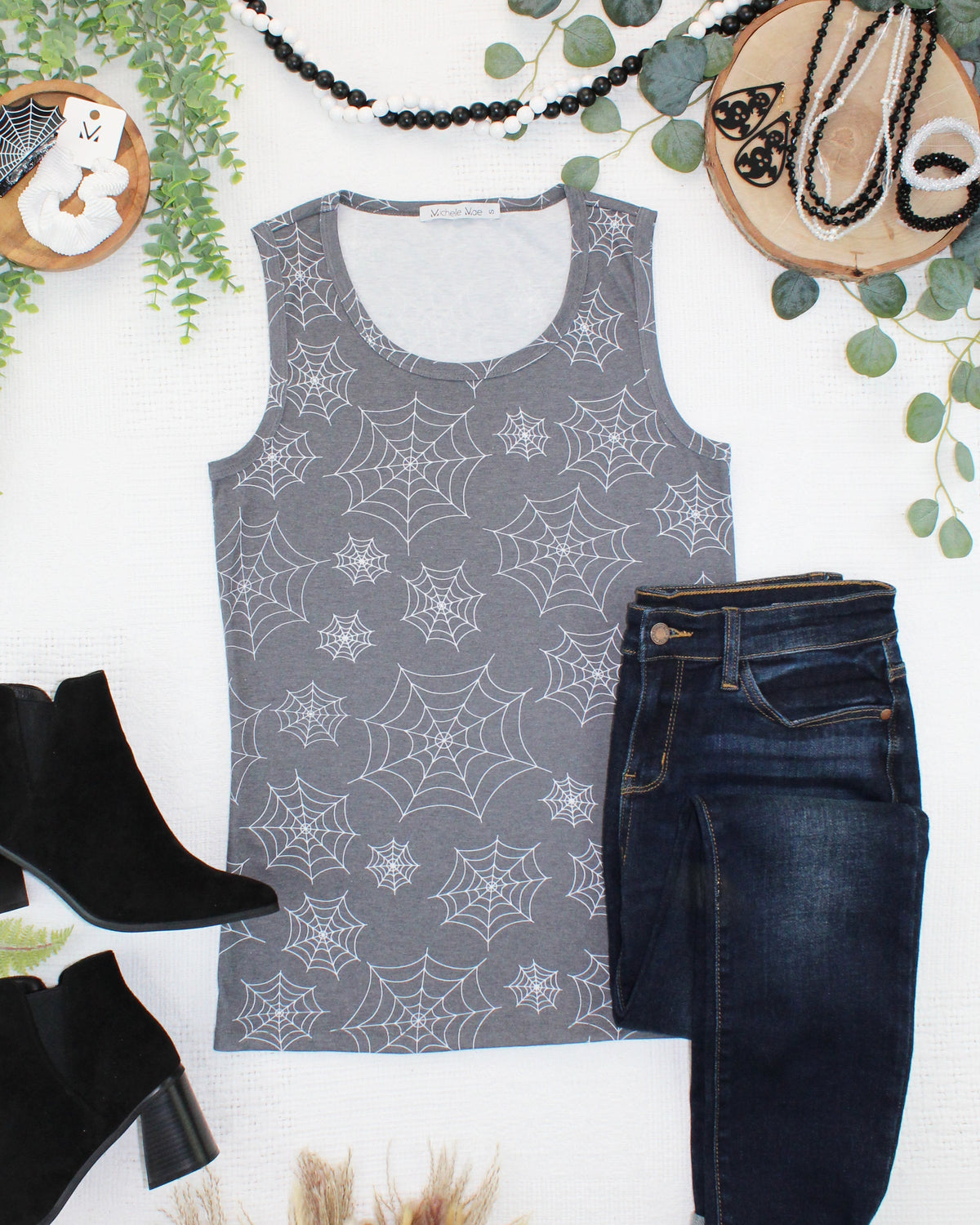 IN STOCK Ava Tank - Faded Black Webs FINAL SALE