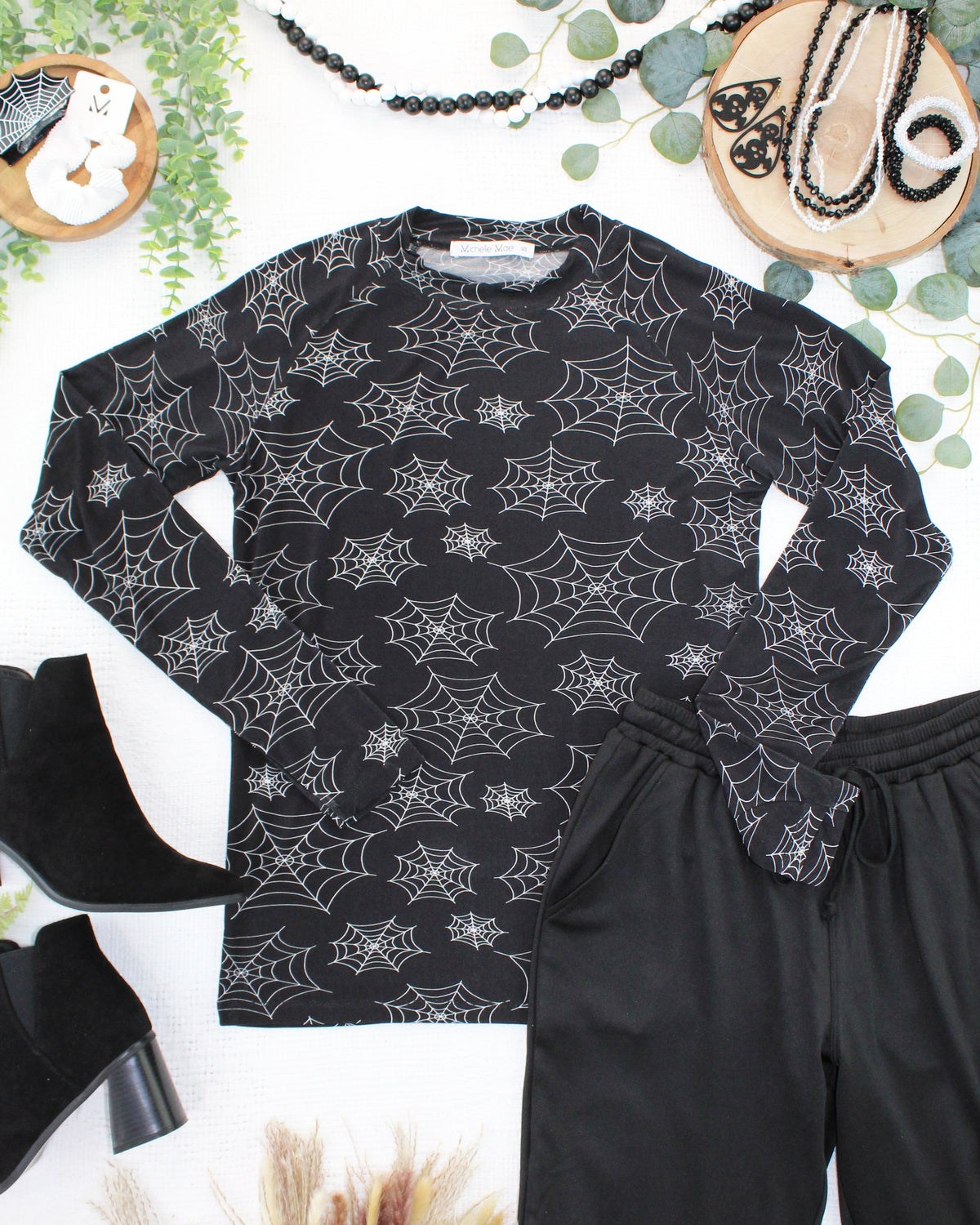 IN STOCK Blair Long Sleeve Top - Midnight Webs FINAL SALE