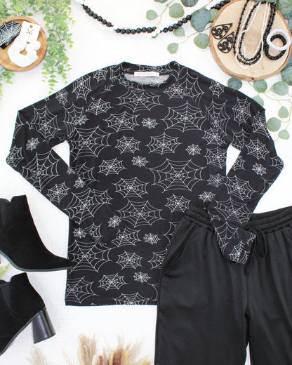 IN STOCK Blair Long Sleeve Top - Midnight Webs FINAL SALE