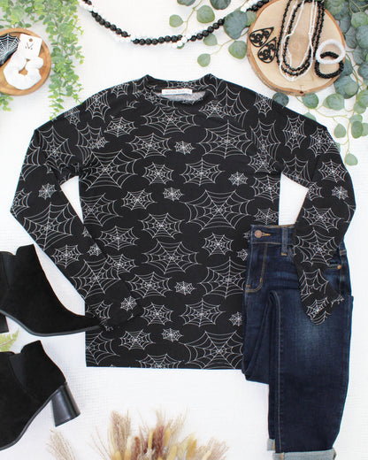 IN STOCK Blair Long Sleeve Top - Midnight Webs FINAL SALE